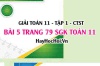 Giải bài 5 trang 79 Toán 11 tập 1 SGK Chân trời sáng tạo